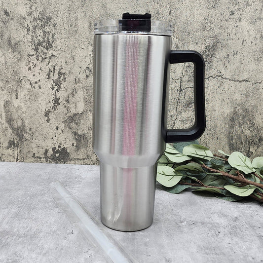 Silver 40oz stainless steel tumblers