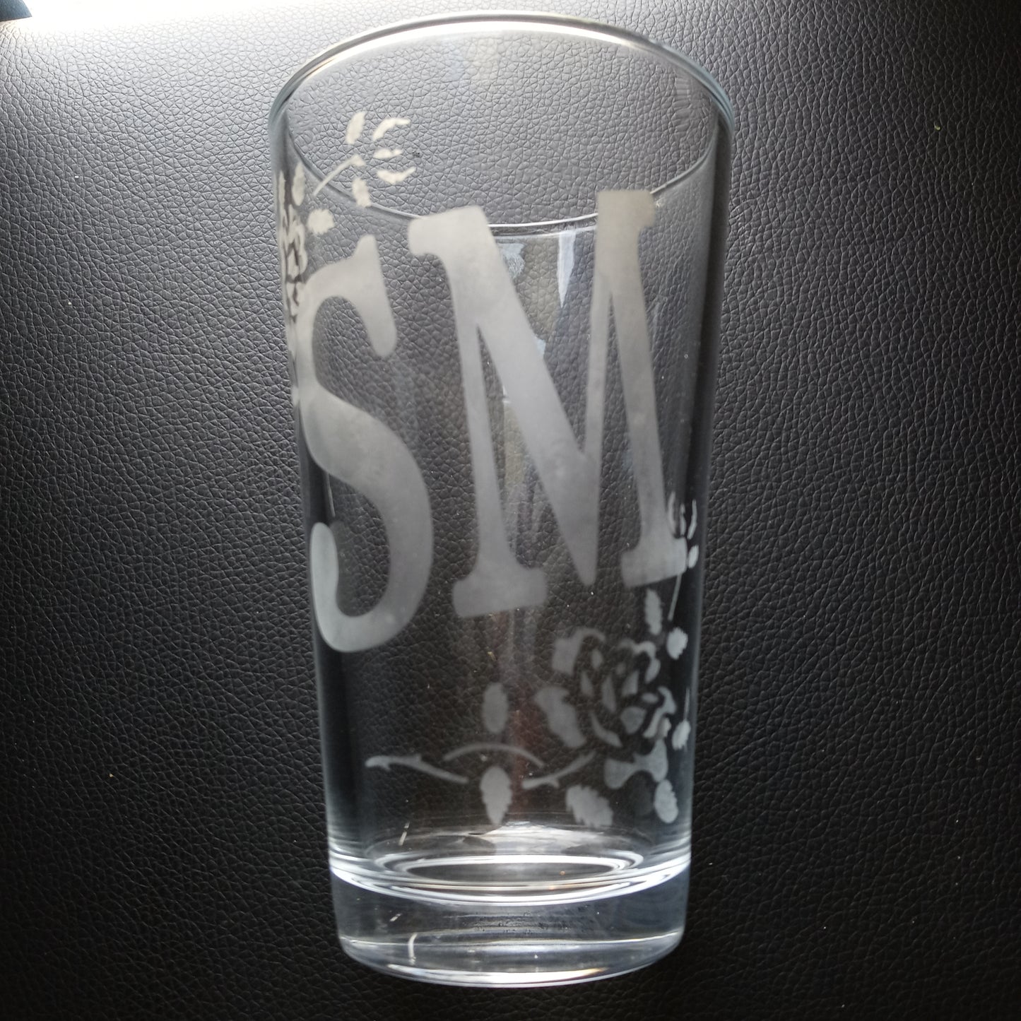 Etched Drinking Glass