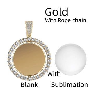 2 Sided Rotating Circle  Pendant